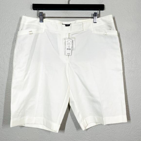 NEW! WHBM Smooth Stretch Bermuda Shorts White - 14 - Picture 5 of 7